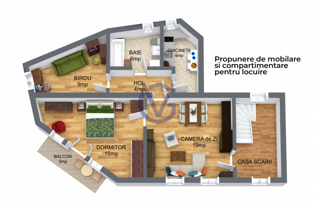 Ce alegi: Birou, Locuire sau AirBnB? Doua apt. cu 6 cam, S totala 130mp!