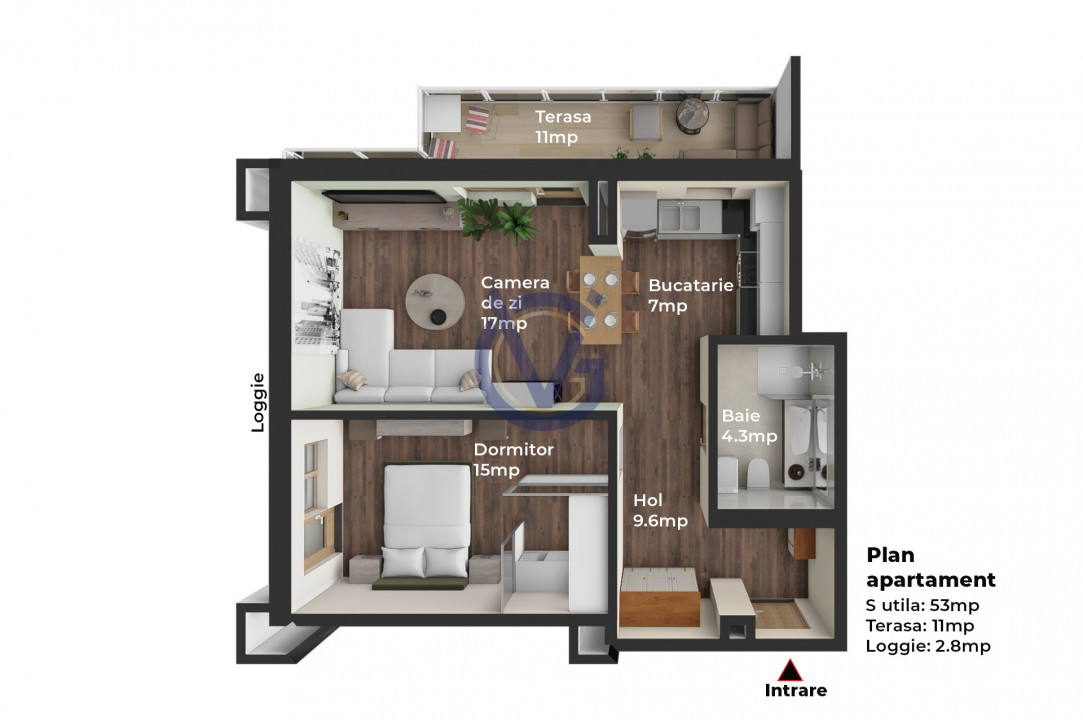 2 camere cochete, terasa, gata de mutare! 67mp, cu posibilitate achizitie garaj!